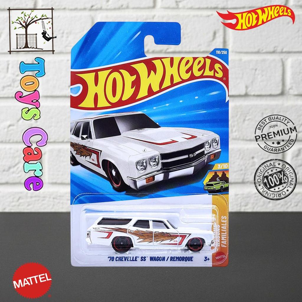Hot Wheels 70 Chevelle SS Wagon สีขาว Diecast Classic Wagon Car