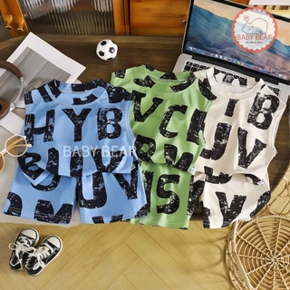 ชุดเซ็ตเสื้อกล้ามเด็ก ชุดกล้ามน่าร้อน สำหรับเด็กผู้ชาย ชุดเด็กแฟชั่น เท่ๆ สายสตรีท งานฮิต