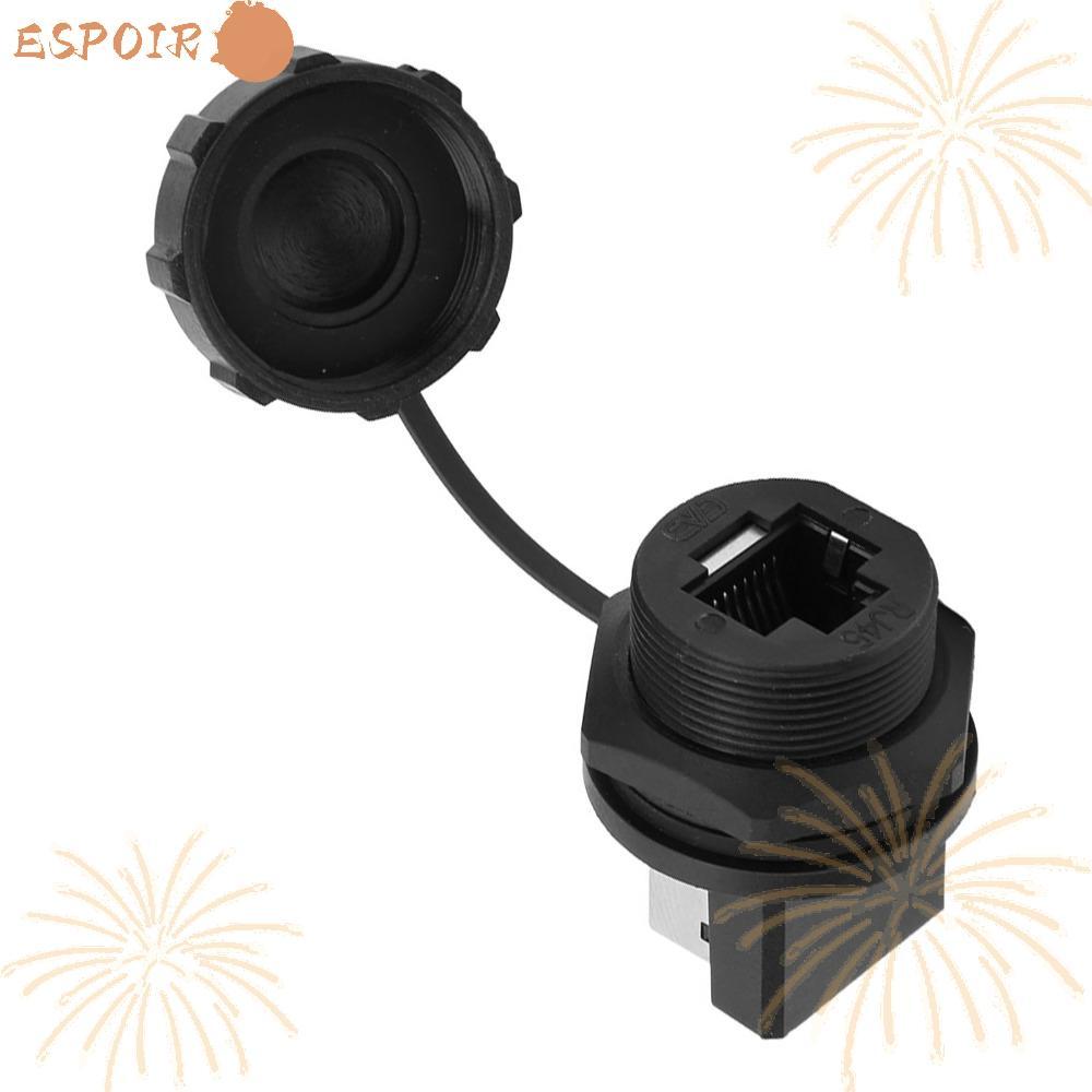 ESPOIR1 อะแดปเตอร์ RJ45 2 ชิ้น, กันน้ํา RJ45-180° ขั้วต่อ RJ45, ระบบกล้องวงจรปิด Coupler กันน้ํา IP6