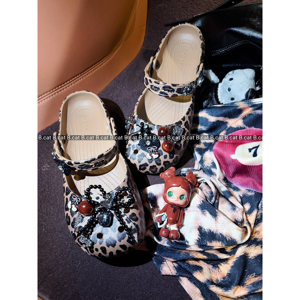 [Cherry Leopard] B. cat Original Design Shoes Flower Niche Leopard Print รองเท้าบัลเล่ต์ดอกไม้รองเท้