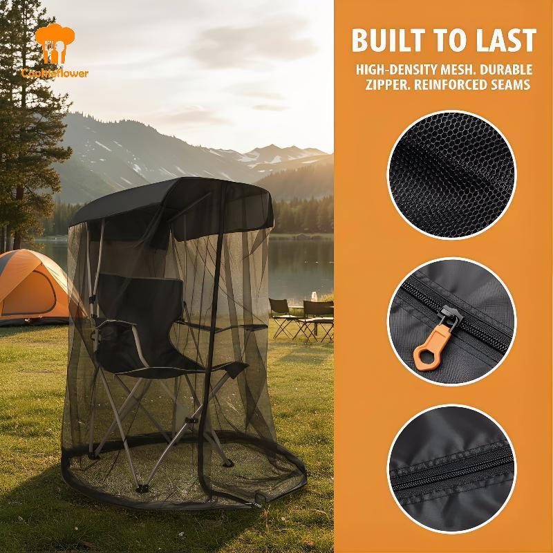 CKFR มุ้งกันยุงเต็นท์ตั้งแคมป์กลางแจ้ง Swing Canopy แรเงาผ้ากอซแมลงป้องกันที่พักพิงตกปลาสําหรับ 2-3 คนแบบพกพา