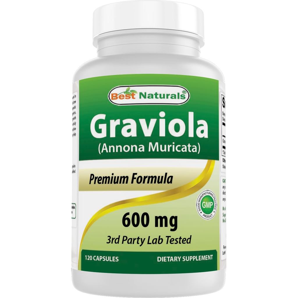 Best Naturals Graviola Capsules Anona Muricata, 600 มก., 120 นับ