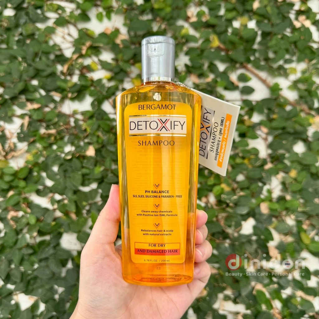 ((dinidon Shop)) Bergamot Detoxify Shampoo for Dry and Damaged Hair 200 Ml.