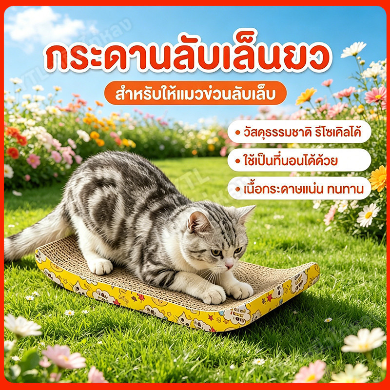 YTL 😸ที่ฝนเล็บแมว กระดาษลูกฟูก แบบ 2 ด้าน ที่ลับเล็บแมว โซฟาที่ลับเล็บแมว ที่ลับเล็บแมว ของเล่นแมว