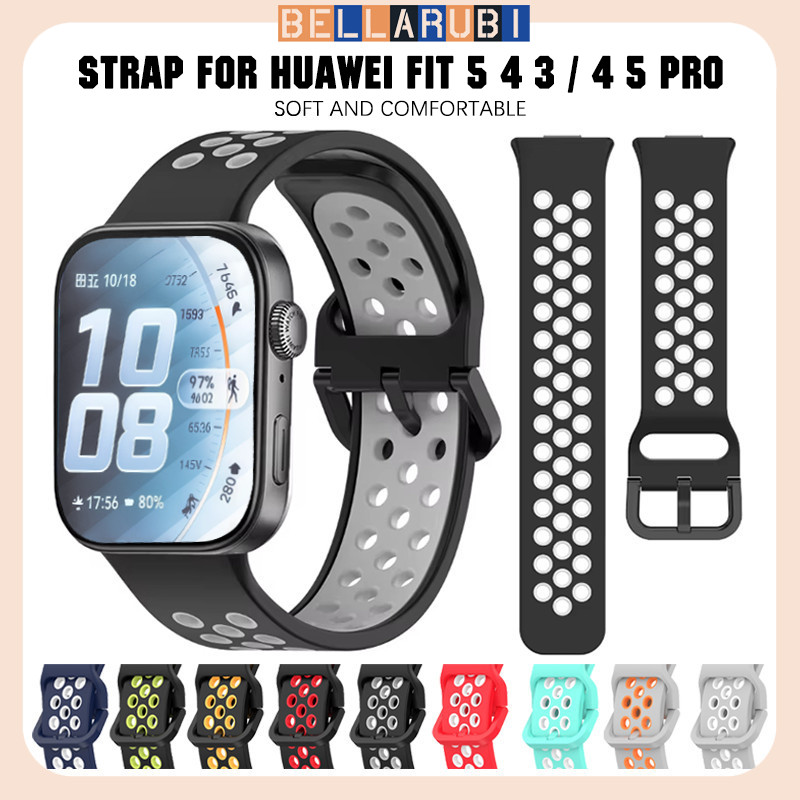 สายยางกีฬาอ่อน for Huawei Watch Fit 5 4 3 / 5 Pro / 4 Pro อุปกรณ์เสริมซิลิโคนแถบเปลี่ยนปรับได้ for Huawei Watch Fit 3 – โปรปัง