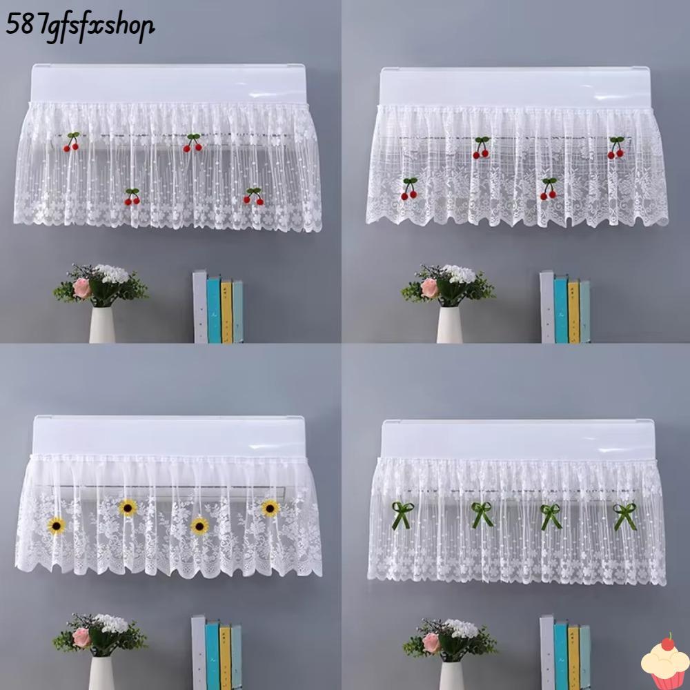 SWEETHOME ฝาครอบเครื่องปรับอากาศ, ป้องกันโดยตรงเป่าดอกไม้เย็บปักถักร้อยเครื่องปรับอากาศฝาครอบกันฝุ่น, ตกแต่งกันลมล้างทําความสะอาดได้ตกแต่งผนังม่านเครื่องปรับอากาศสากล