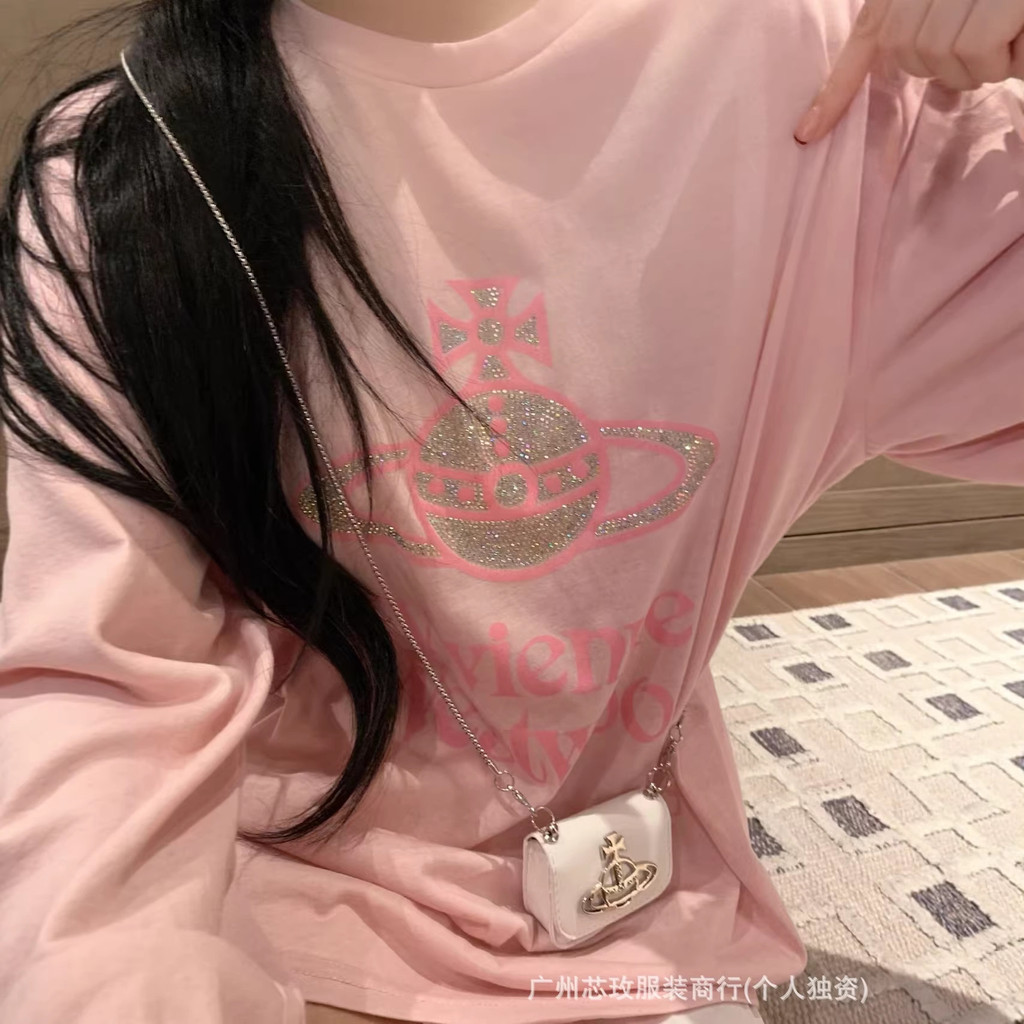 VVV Letter Design Round Neck Long Sleeve T