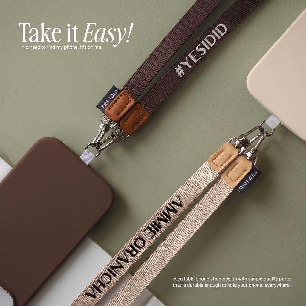 สายคล้องโทรศัพท์ |   สายรัดโทรศัพท์แบบกําหนดเองชื่อส่วนบุคคล Crossbody โดย YES IDID