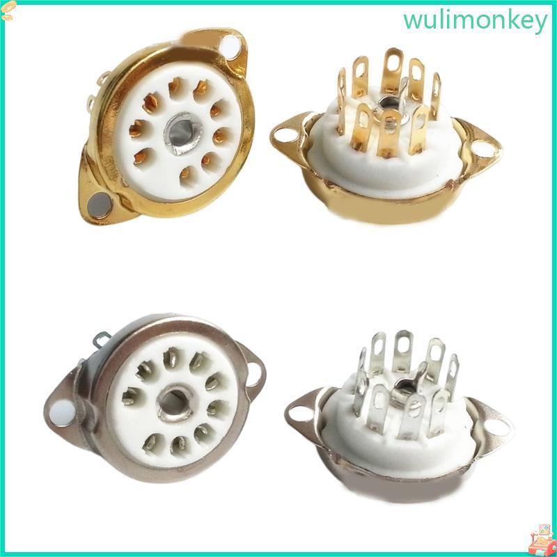 WU GZC9-C-1 GZC9-C-1-G ซ็อกเก็ตหลอดเซรามิคสําหรับ 12AX7 12AT7 12AU7 ECC83 ECC82 E88CC 6922 6p1 6n1 6