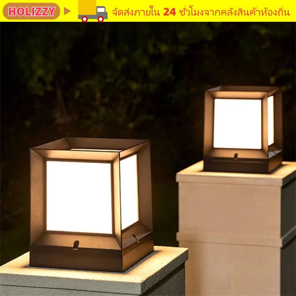 HOLIZZY ไฟ Led โพสต์กลางแจ้ง, E27 คอลัมน์ Pier คอลัมน์ไฟ,โมเดิร์นตู้ติดตั้ง 220V IP54 กันน้ํารั้วหมว