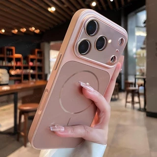 หน้าต่างขนาดใหญ่มันวาว มีน้ําค้างแข็ง แผงด้านหลังเป็นแม่เหล็กกรณีเข้ากันได้สําหรับ ไอโฟน 13 14 15 16 17 มือโปร สูงสุด กรณีล้อมรอบอย่างเต็มที่ป้องกันการตกกันกระแทกกร