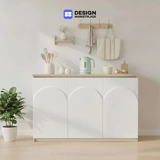 SB Design Square ตู้เตี้ยเก็บของ รุ่น Penny A ขนาด 120 ซม. สีขาว (120x40x80 ซม.) แบรนด์ KONCEPT FURNITURE