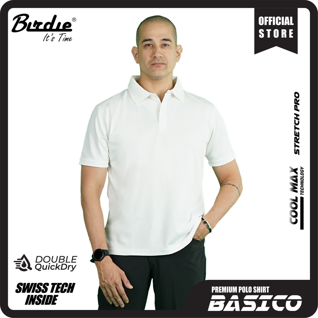 เสื้อโปโล Pique Basico โพลีเอสเตอร์แห้งเร็ว 4 Double