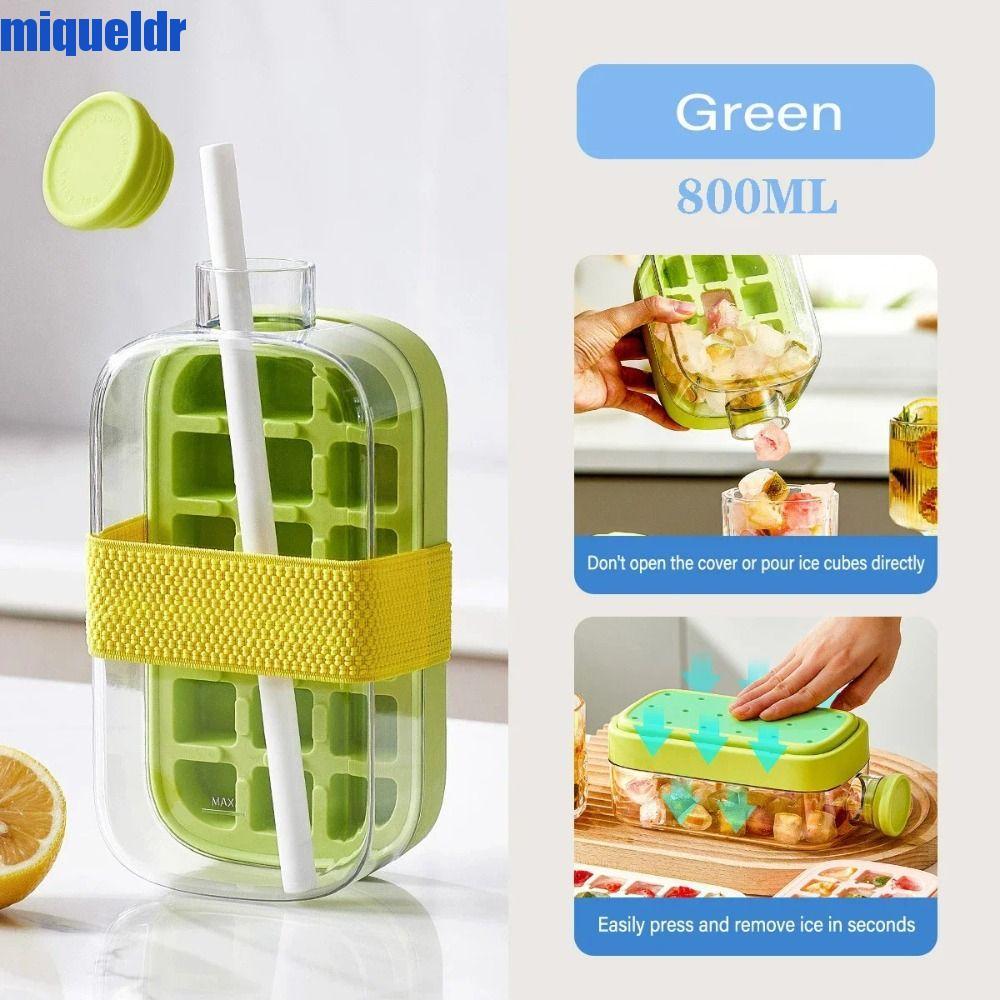 MIQUEL ขวดน้ําก้อนน้ําแข็ง, 2 in 1 12/18 กริดกาต้มน้ําก้อนน้ําแข็ง, ทําความสะอาดง่ายซิลิโคน Creative
