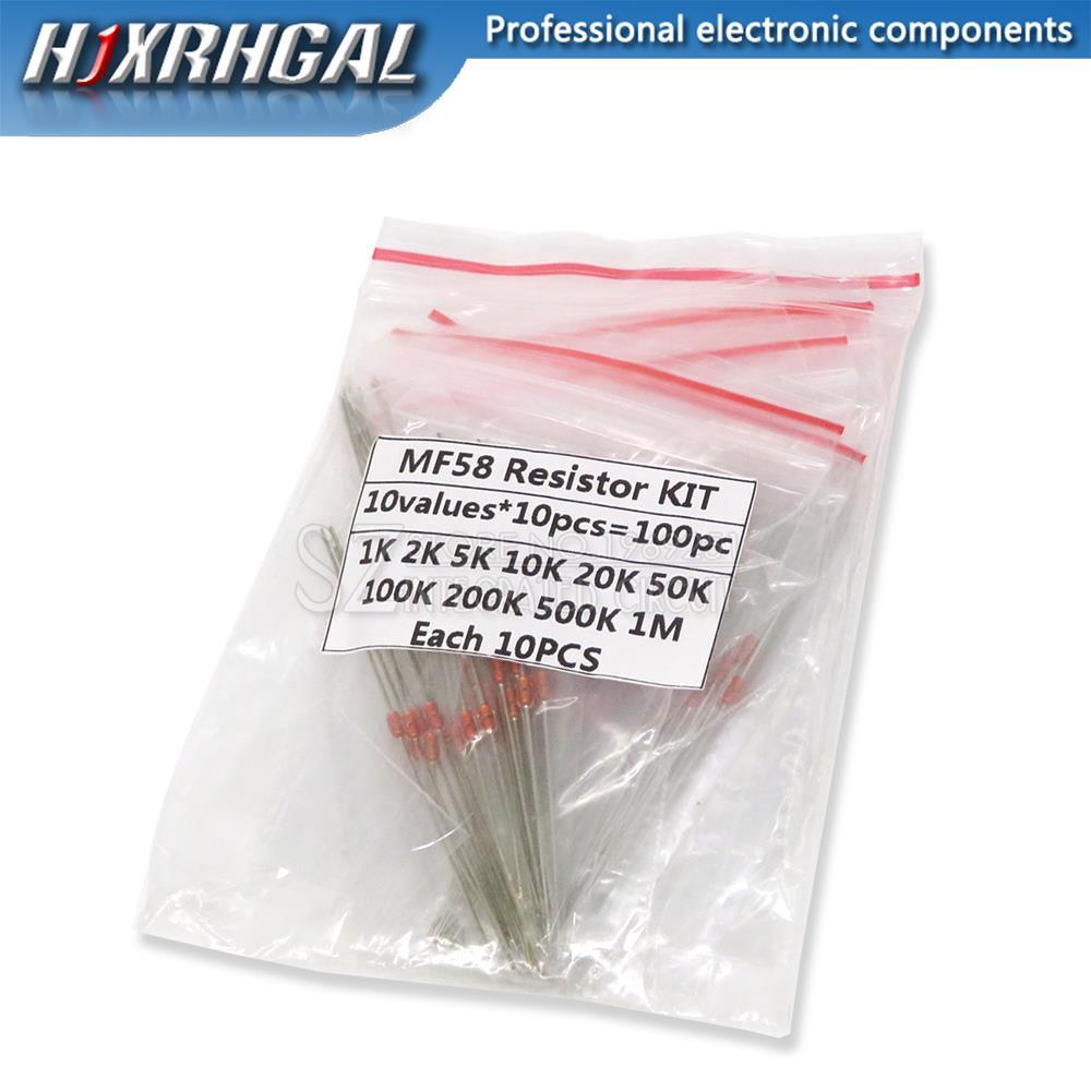 100 ชิ้น = 10 ค่า*10 ชิ้น NTC Thermistor Resistor Kit NTC-MF58 1K 2K 5K 10K 20K 50K 100K 200K 500K 1