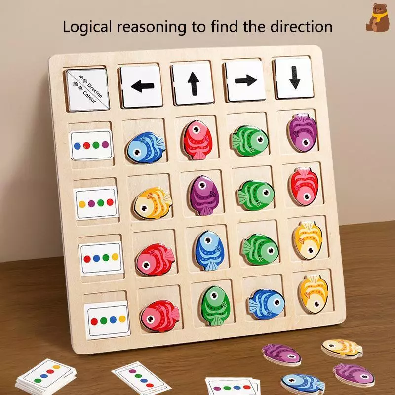 [TA] เด็ก Montessori ไม้การศึกษาตารางเกมของเล่นทิศทางสี Battle เกมเด็กวัยหัดเดิน Early Educational ของเล่นสําหรับของขวัญเด็ก TH