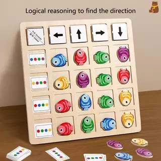 [TA] เด็ก Montessori ไม้การศึกษาตารางเกมของเล่นทิศทางสี Battle เกมเด็กวัยหัดเดิน Early Educational ของเล่นสําหรับของขวัญเด็ก TH