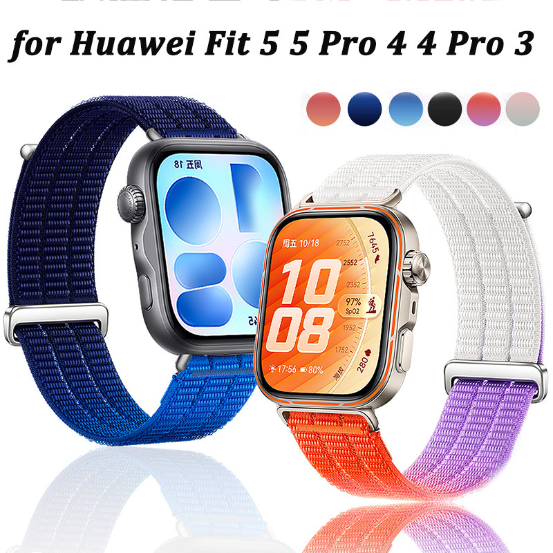 สายรัดไนลอนกีฬาสําหรับ Huawei Fit 5 5 Pro 4 4 Pro เปลี่ยนเข็มขัดสร้อยข้อมือสร้อยข้อมือ Watchband อุปกรณ์เสริมสําหรับ Huawei Fit 3