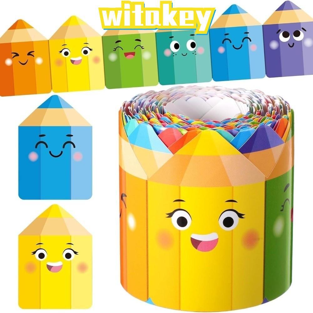 WITAKEY กระดาษขอบกระดานดำ ตกแต่งห้องเรียน DIY สติกเกอร์กาวในตัว 7 ซม.