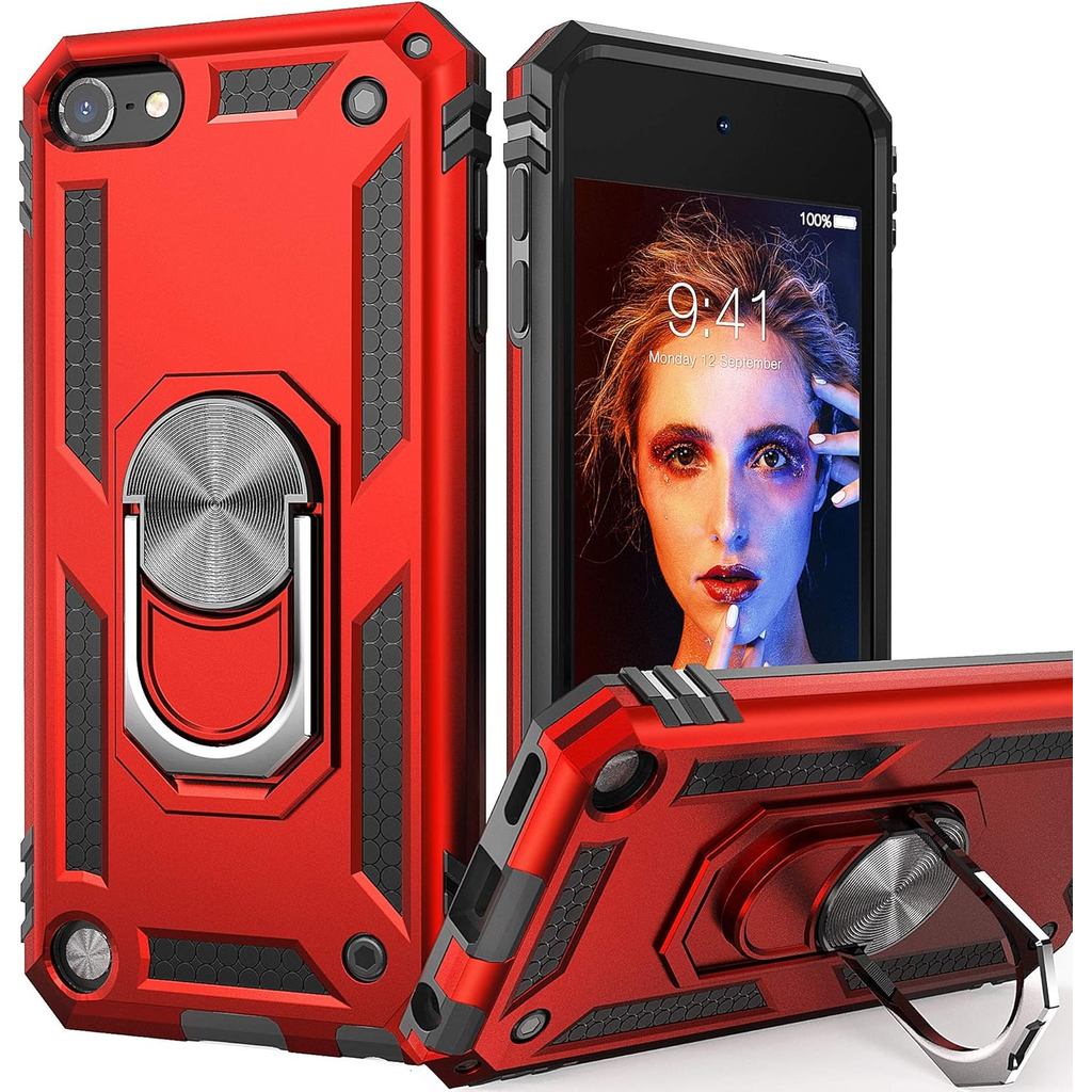 IDweel สําหรับ iPod Touch 7 กรณี,สําหรับ iPod Touch 6 กรณีรถ Mount,Hybrid ทนทานกันกระแทกฝาครอบป้องกั
