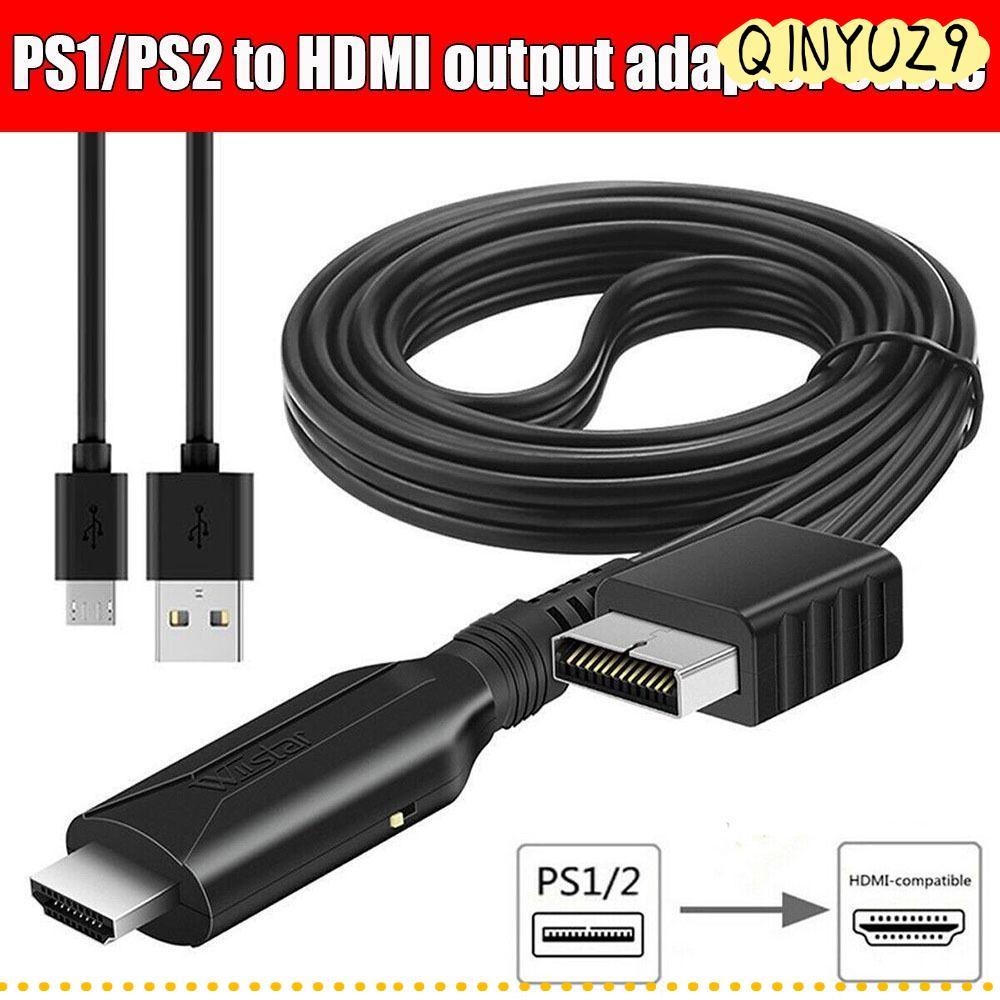 QINYUZ9QX Audio Video Converter Cable Full HD สาย HDMI HD Converter PS2 ถึง HDMI-compatibale