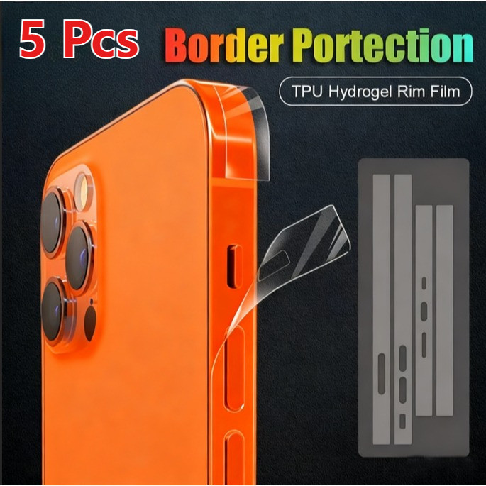 5 Pcs สติ๊กเกอร์ขอบฟิล์มไฮโดรเจลป้องกันกรอบด้านข้าง สำหรับ iPhone Air 17 16 Plus 15 14 13 12 11 Pro Max