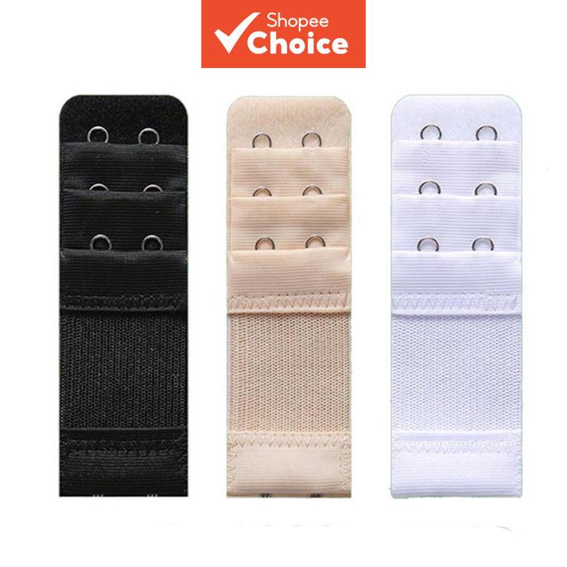 3-Pc Womens Soft Stretch Bra Extension Strap – 2-Row Hook และ Loop Comfort Set