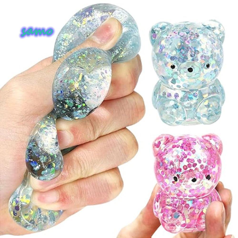 SAMO Sugar Stress Ball Sensory ของเล่น, Gummy Bear ตลกหมี Squishy Fidget ของเล่น,นุ่มน่ารัก Squishy 