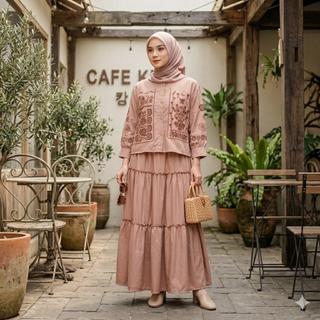 NJW - Setelan MAILA set rok basic Bohemian oneset busui pakaian wanita kekinian