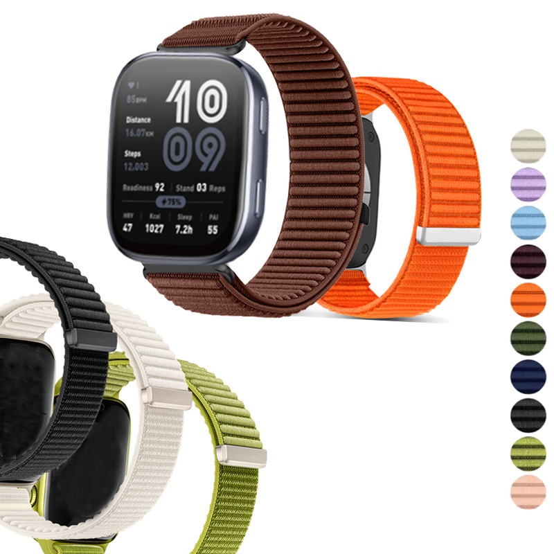 ไนลอน Braided Sport Loop Band สําหรับ Huami Amazfit Bip6 Bip5 Bip3 Bip 3 5 6 Lite SU Pro Unity Breathable Classic Watchband