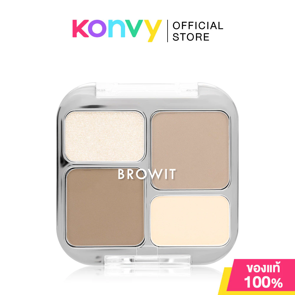Browit Face On Point Highlight And Contour 7.6g #01 Day Light บราวอิท พาเลทไฮไลท์และคอนทัวร์ 4 เฉดสี.