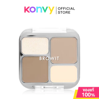 Browit Face On Point Highlight And Contour 7.6g #01 Day Light บราวอิท พาเลทไฮไลท์และคอนทัวร์ 4 เฉดสี.