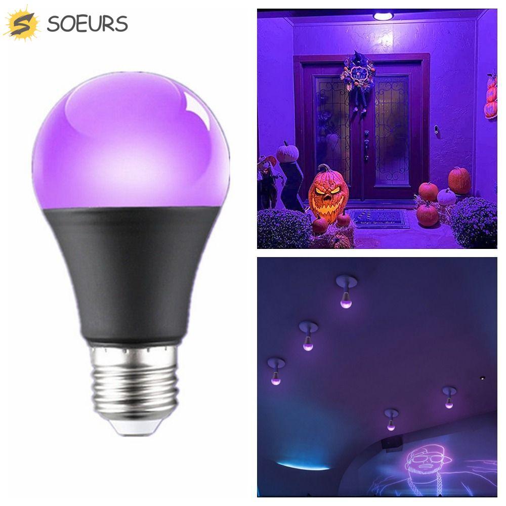 SOEURS UV Purple Bulb, 10W 85-265V Aluminium Purple Black Light Bulb, Floodlight E26/E27 Spiral 360 