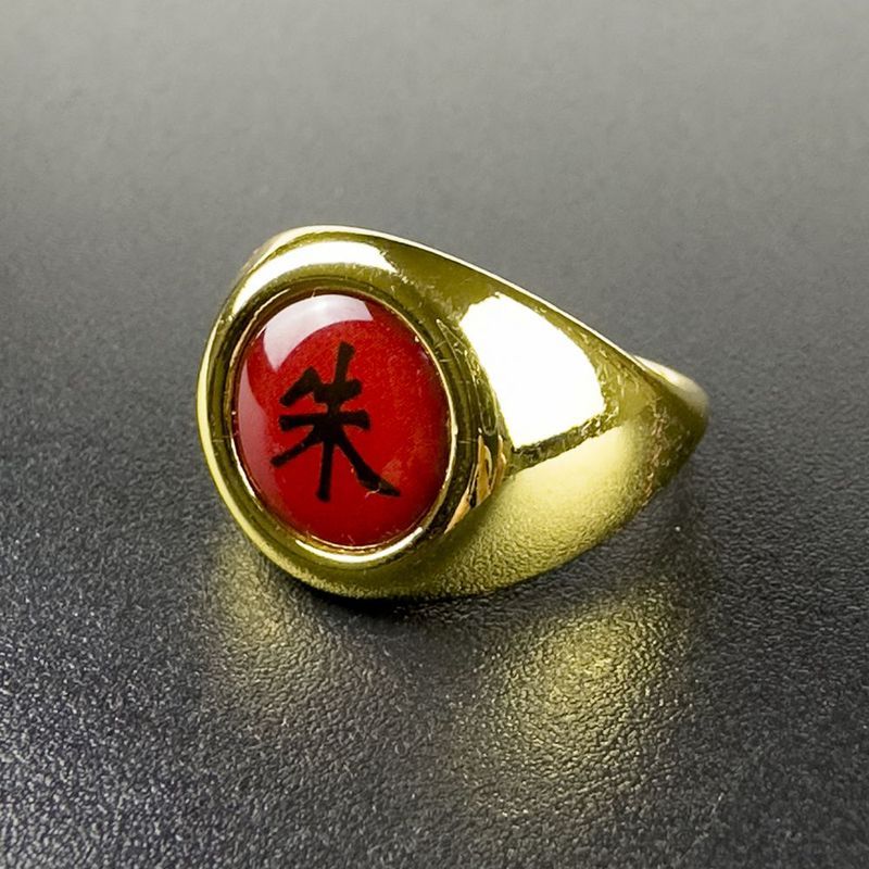 火影忍者小南玩具晓组织道具宇智波鼬朱戒指金色迪达拉cos周边Naruto peripheral ring Xiao organization Uchiha Itachi COS ring anime 