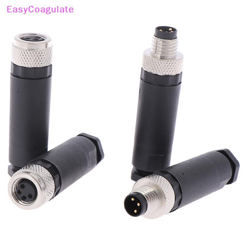 Eas 1 PC M8 Sensor Connector 3/4 Pin ปลั๊กมุมตรงชาย/หญิง Ate