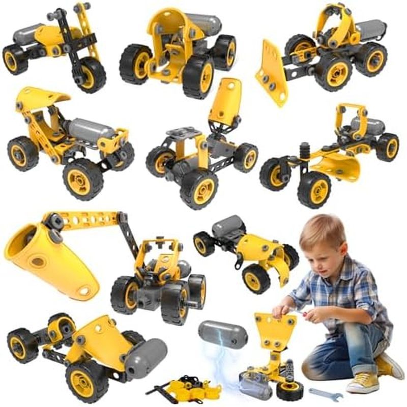 10 in 1 Kids STEM Building Toys, Electric Building Blocks Toys Set for 5 6 7 8+ Year Old Boy, Educat