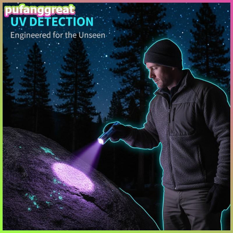 Pufanggreat การทดสอบผัก UV Light ไฟฉาย 365nm แบบพกพาตัวแทนเรืองแสงเครื่องตรวจจับโคมไฟมือถือสําหรับโรงเรียนห้องปฏิบัติการอาหาร Cheing TH