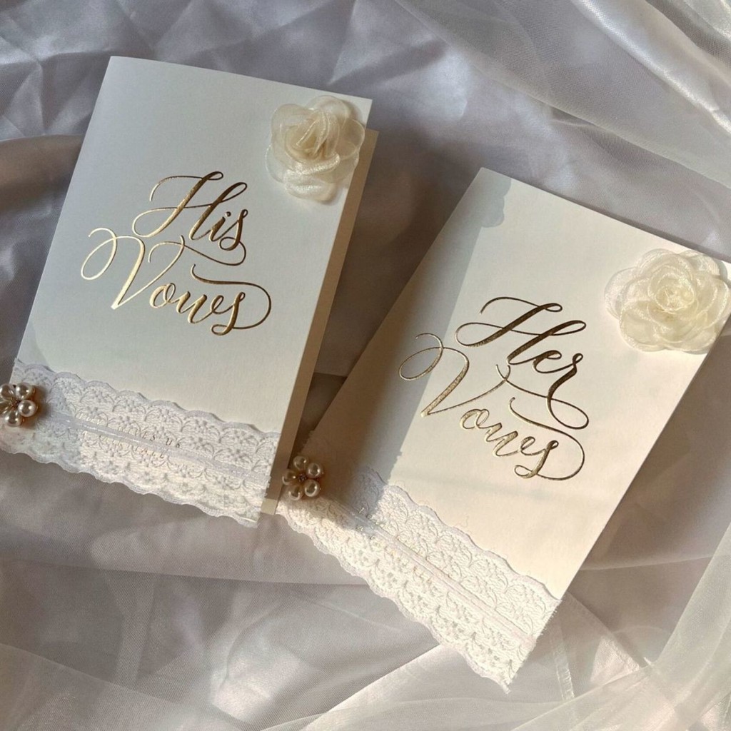 Vow การ์ด Vow การ์ด High-End Handmade ลูกไม้เจ้าสาวและเจ้าบ่าวแต่งงาน Vow พูดหนังสือรับประกันหนังสือ Gilding gua 4.28