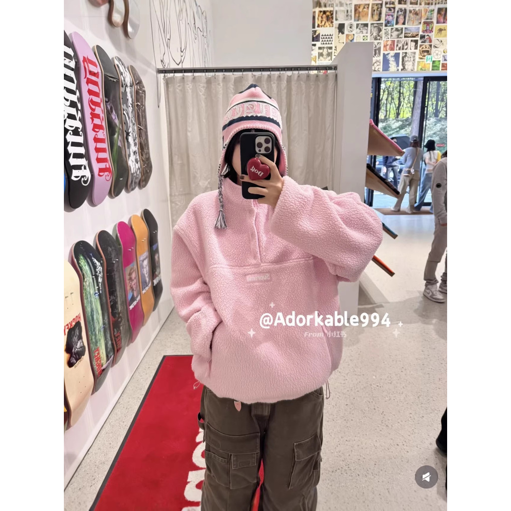 8Y1L SPU Joint Name WEEK8 Shearling Reversi Reversible lamb wool half-zip pullover jacket