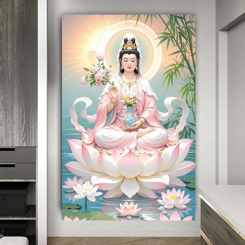 ใช้สําหรับตกแต่งบ้าน เจ้าแม่กวนอิม ภาพวาดพระโพธิสัตว์ ภาพวาดผ้าใบ ไม่มีกรอบ เหมาะสําหรับผลิตภัณฑ์ตกแต่งบ้าน