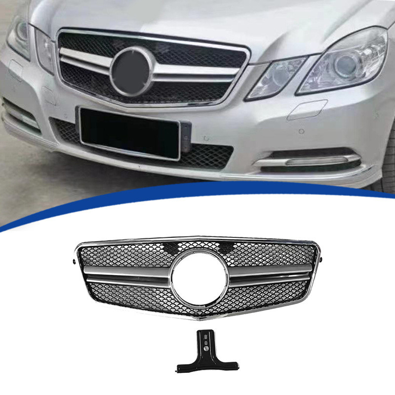 กระจังหน้า Mercedes Benz E Class W212 2009-2012 ทรง AMG สปอร์ต กระจังหน้าแต่ง สีดำเงา โครเมียม เปลี่