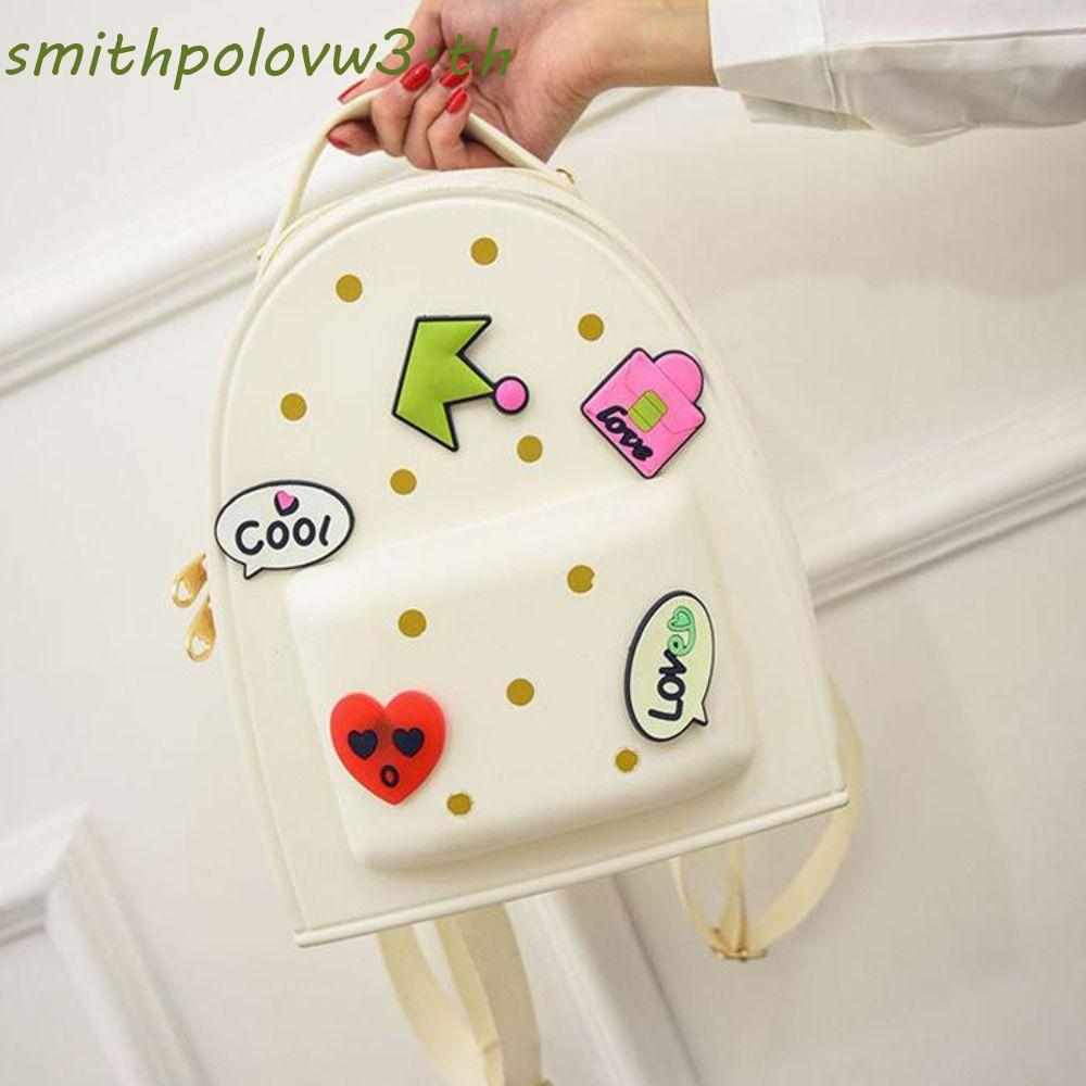 SMITHPOLO กระเป๋าเป้สะพายหลังซิลิโคน สายรัดปรับได้ ทนทานกันน้ำ เหมาะสำหรับนักเรียนและการใช้งานทั่วไป