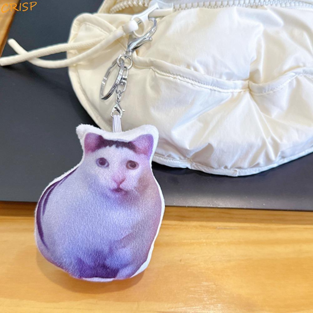 CRISP Vocal Cat Meme พวงกุญแจ, ตุ๊กตาไฟฟ้า Oiiai จี้แมว, ประณีต Creative Kitty แฟชั่น Huh Cat พวงกุญ