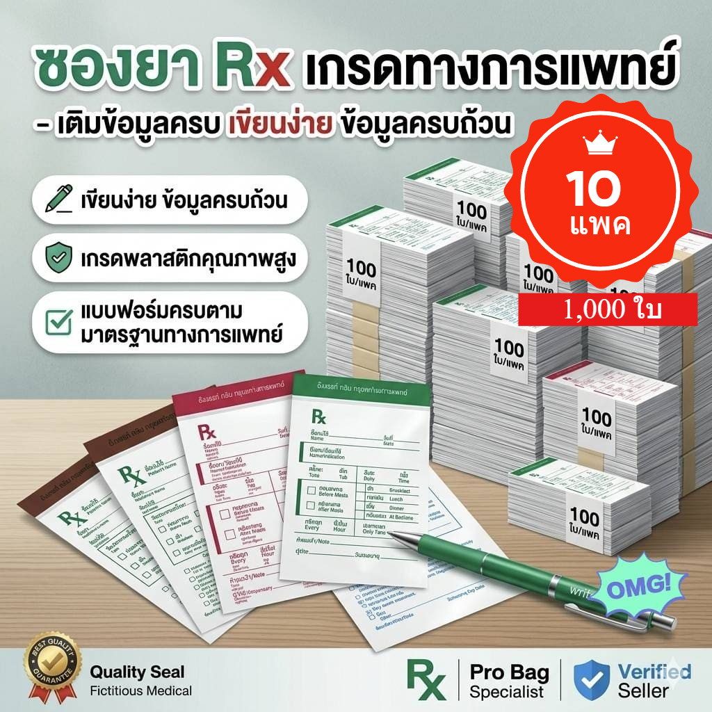 จำหน่ายซองRx  (10แพค 1000 ใบ) และผลิตสกรีน/ชื่อร้าน ถุง Rx ซอง Rx rx  ซอง rx ข้อมูลGPP ซองRx ถุงrx