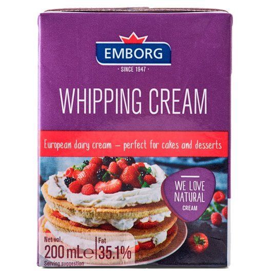 เอ็มบอร์ก วิปปิ้งครีม 200 มล. EMBORG WHIPPING CREAM 200 ML
