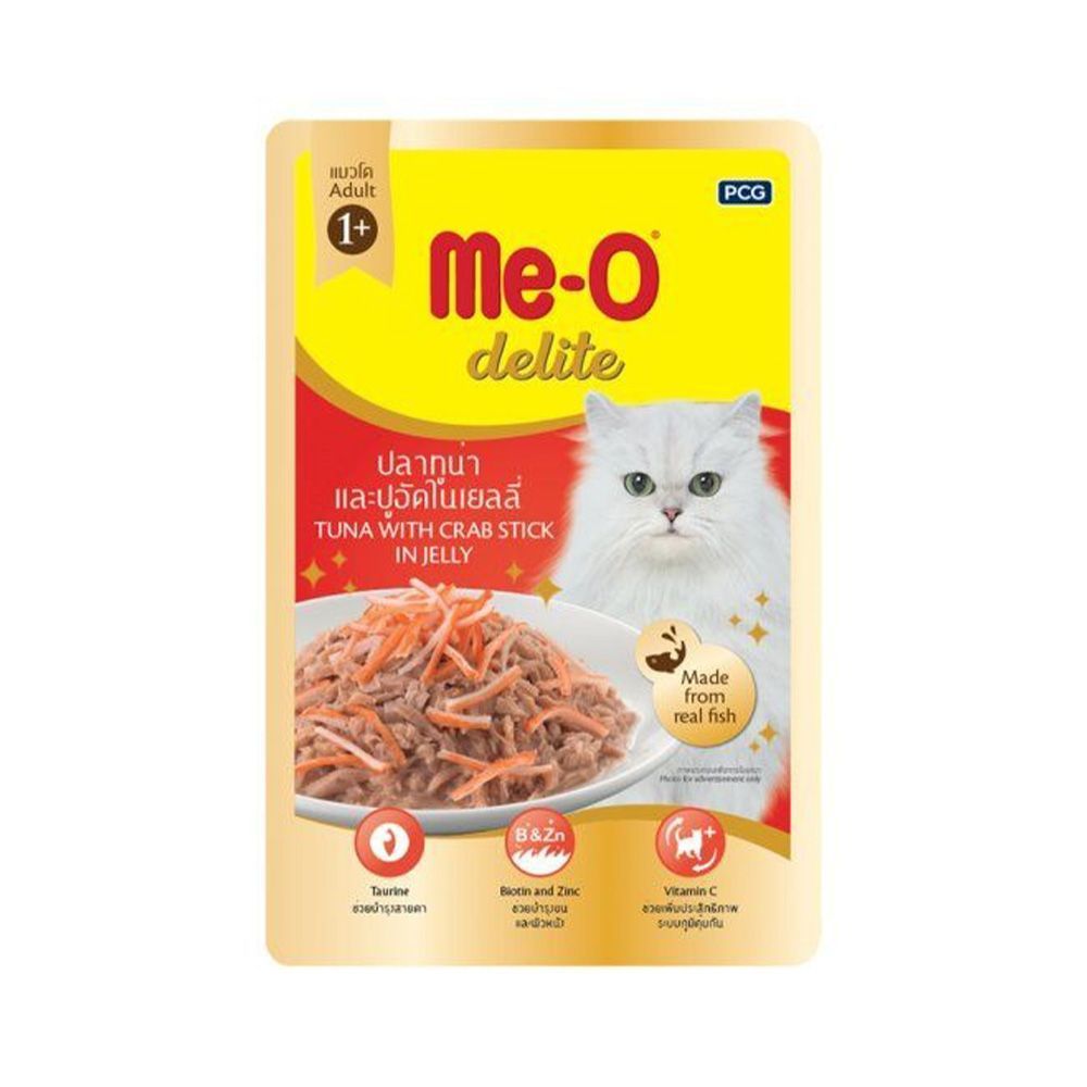 มีโอดีไลท์ เพาซ์ ทูน่าปูอัดในเยลลี่ 70ก MEO DELITE POUCH TUNA CRABSTICK JELLY70G