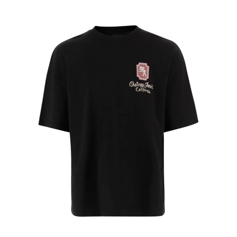 4BSL Amiri ฤดูร้อนทุกวันแขนสั้นเสื้อยืดผู้ชายผู้หญิงสไตล์เดียวกันพิมพ์ตัวอักษร Casual All-Match รอบค