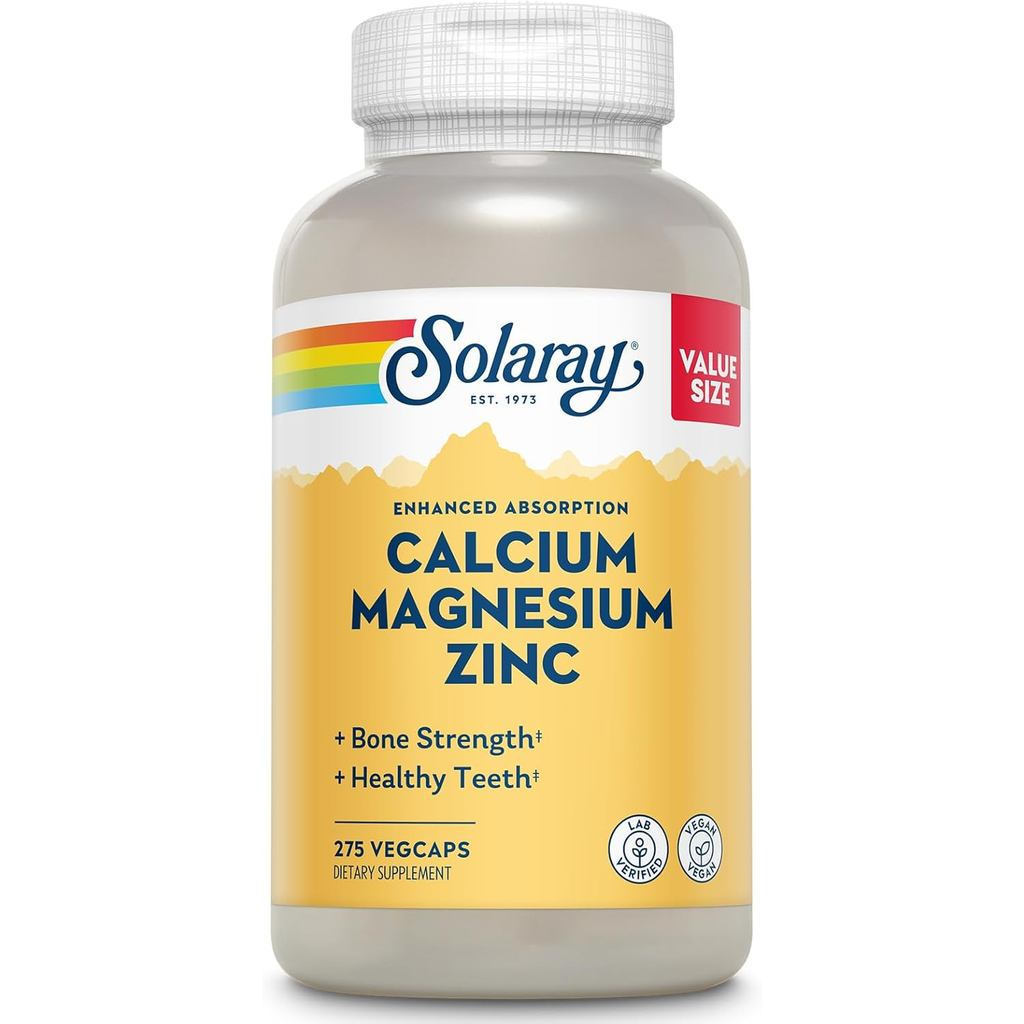 SOLARAY Calcium Zinc - พร้อมแคลเซียม 1000mg, 500mg - สุขภาพ, ฟังก์ชั่น, สุขภาพหัวใจและภูมิคุ้มกัน - 