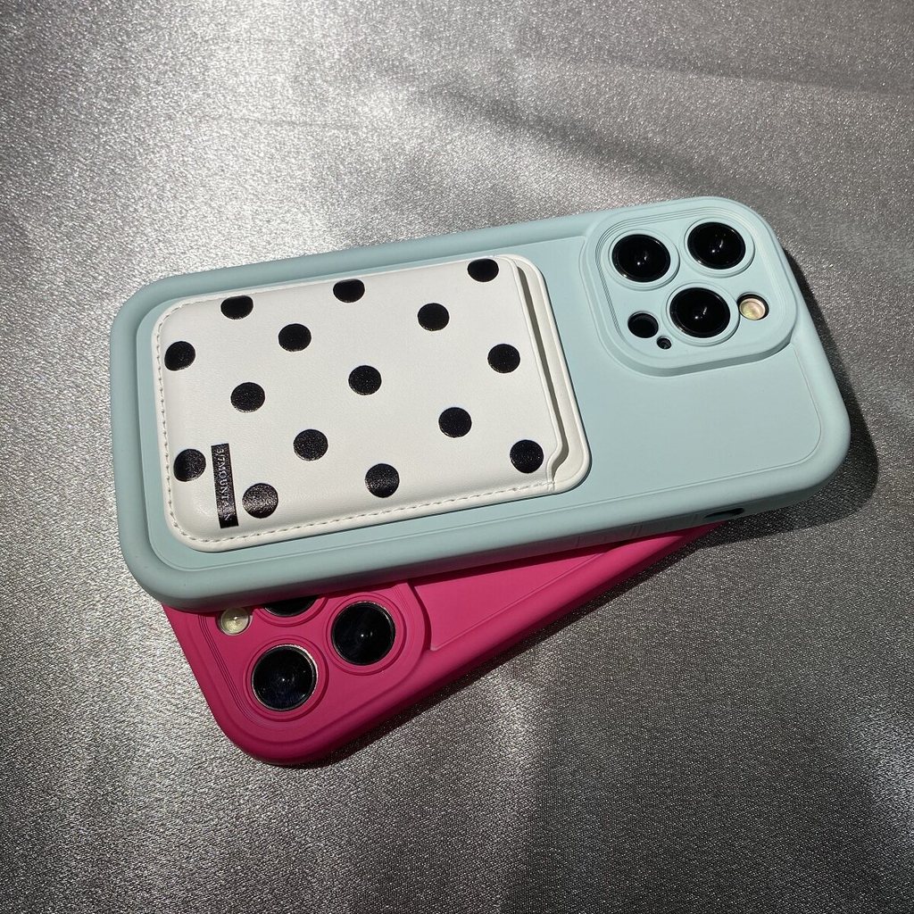 wallet magsafe magnetic wallet Polka Dot Magnetic Card Holder เหมาะสําหรับ Xiaomi 14/13T เคสโทรศัพท์