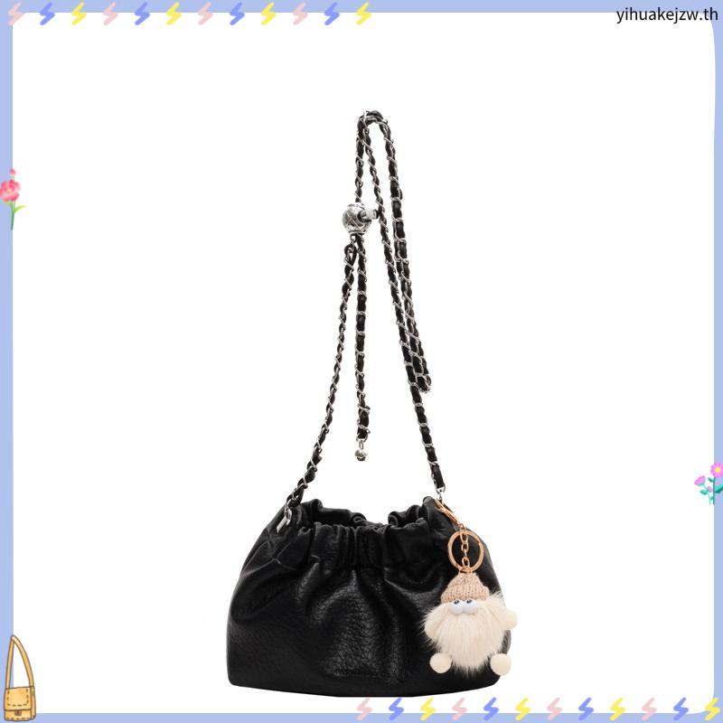 OWINKK PleatLea Bag กระเป๋าสะพายไหล่ เนื้อสัมผัสนุ่ม น้ำหนักเบา สายปรับได้